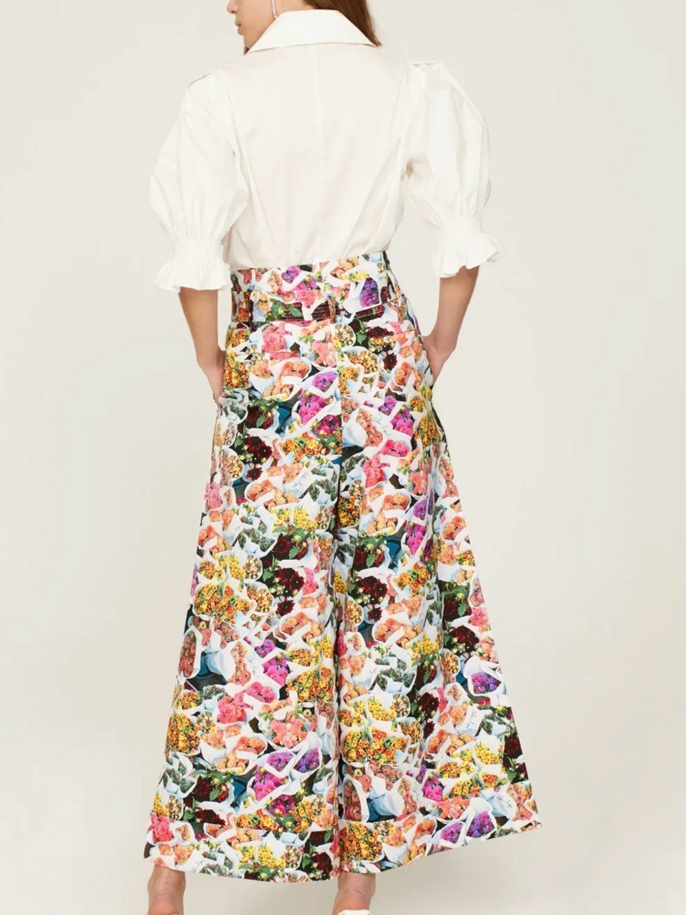 Adam Lippes Multicolor Floral Wide-Leg Pants - Picture 3 of 10
